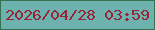 文字の大きさ：3、枠の色：367252、背景の色：6db2af、文字の色：952435 無料ブログパーツのブログ時計