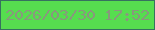 文字の大きさ：3、枠の色：36725f、背景の色：56dd4f、文字の色：89987d 無料ブログパーツのブログ時計