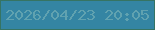 文字の大きさ：2、枠の色：367463、背景の色：3485a3、文字の色：60a2b0 無料ブログパーツのブログ時計