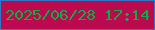 文字の大きさ：1、枠の色：3674c6、背景の色：bc084e、文字の色：09ad46 無料ブログパーツのブログ時計
