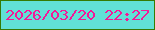 文字の大きさ：2、枠の色：367b03、背景の色：61e1d6、文字の色：f41897 無料ブログパーツのブログ時計