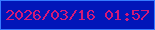 文字の大きさ：1、枠の色：367bff、背景の色：0216b9、文字の色：d41978 無料ブログパーツのブログ時計