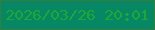 文字の大きさ：3、枠の色：367d3f、背景の色：068865、文字の色：20a837 無料ブログパーツのブログ時計