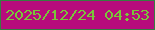 文字の大きさ：5、枠の色：367d41、背景の色：b70c7c、文字の色：79c73a 無料ブログパーツのブログ時計