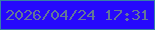 文字の大きさ：3、枠の色：367fa7、背景の色：2608fc、文字の色：637798 無料ブログパーツのブログ時計