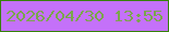 文字の大きさ：5、枠の色：36820a、背景の色：c471f9、文字の色：7aa64c 無料ブログパーツのブログ時計