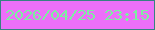 文字の大きさ：4、枠の色：368282、背景の色：ec6ff9、文字の色：7cf0a0 無料ブログパーツのブログ時計