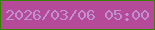 文字の大きさ：5、枠の色：368303、背景の色：b44a98、文字の色：c091d1 無料ブログパーツのブログ時計
