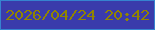 文字の大きさ：5、枠の色：3683cf、背景の色：3a3bab、文字の色：918400 無料ブログパーツのブログ時計
