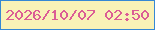 文字の大きさ：5、枠の色：3688d4、背景の色：f9f2b7、文字の色：db5d95 無料ブログパーツのブログ時計