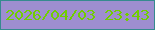 文字の大きさ：1、枠の色：368a8f、背景の色：9e8ed0、文字の色：71ce00 無料ブログパーツのブログ時計