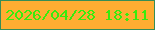 文字の大きさ：1、枠の色：368d56、背景の色：fead32、文字の色：38ec0d 無料ブログパーツのブログ時計