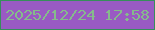 文字の大きさ：3、枠の色：368e5b、背景の色：995ac3、文字の色：85bb8b 無料ブログパーツのブログ時計