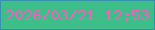 文字の大きさ：4、枠の色：3692ac、背景の色：3ebe88、文字の色：f060bd 無料ブログパーツのブログ時計