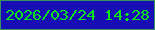 文字の大きさ：1、枠の色：36955e、背景の色：180cb4、文字の色：0be61a 無料ブログパーツのブログ時計
