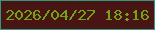 文字の大きさ：4、枠の色：36977f、背景の色：491414、文字の色：72a514 無料ブログパーツのブログ時計