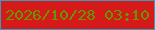 文字の大きさ：4、枠の色：369bbf、背景の色：d51a19、文字の色：649800 無料ブログパーツのブログ時計