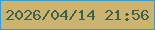 文字の大きさ：1、枠の色：369ccf、背景の色：cbb470、文字の色：3e604d 無料ブログパーツのブログ時計
