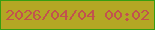 文字の大きさ：1、枠の色：369e11、背景の色：b3a724、文字の色：c2524e 無料ブログパーツのブログ時計