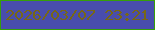 文字の大きさ：2、枠の色：369f08、背景の色：494dad、文字の色：776717 無料ブログパーツのブログ時計
