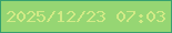 文字の大きさ：4、枠の色：36a06f、背景の色：96d673、文字の色：d1ea86 無料ブログパーツのブログ時計