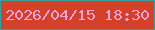文字の大きさ：3、枠の色：36a09a、背景の色：d4412a、文字の色：e9a5da 無料ブログパーツのブログ時計