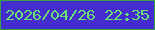 文字の大きさ：3、枠の色：36a245、背景の色：452ccf、文字の色：69e374 無料ブログパーツのブログ時計