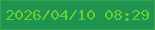 文字の大きさ：3、枠の色：36a34d、背景の色：1f9350、文字の色：67ce2f 無料ブログパーツのブログ時計