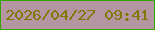 文字の大きさ：2、枠の色：36a402、背景の色：b495a2、文字の色：837704 無料ブログパーツのブログ時計