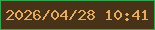 文字の大きさ：3、枠の色：36a550、背景の色：483318、文字の色：e7aa61 無料ブログパーツのブログ時計