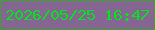 文字の大きさ：4、枠の色：36a625、背景の色：856692、文字の色：01e21a 無料ブログパーツのブログ時計