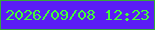 文字の大きさ：3、枠の色：36a83a、背景の色：5b1cf5、文字の色：42fd37 無料ブログパーツのブログ時計