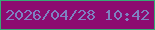 文字の大きさ：2、枠の色：36aa75、背景の色：8c0b70、文字の色：7e81c1 無料ブログパーツのブログ時計