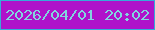 文字の大きさ：2、枠の色：36aad9、背景の色：af12ca、文字の色：82d4df 無料ブログパーツのブログ時計