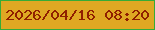 文字の大きさ：1、枠の色：36ab37、背景の色：dfa823、文字の色：901f00 無料ブログパーツのブログ時計