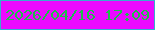 文字の大きさ：5、枠の色：36aecd、背景の色：eb0aff、文字の色：1dbd4b 無料ブログパーツのブログ時計
