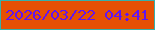 文字の大きさ：1、枠の色：36b0ab、背景の色：e65004、文字の色：6215ee 無料ブログパーツのブログ時計