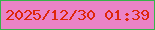 文字の大きさ：2、枠の色：36b34b、背景の色：ea83c7、文字の色：de260a 無料ブログパーツのブログ時計