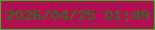 文字の大きさ：4、枠の色：36b42c、背景の色：b01051、文字の色：1a7817 無料ブログパーツのブログ時計