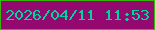 文字の大きさ：5、枠の色：36b608、背景の色：94096f、文字の色：02d59b 無料ブログパーツのブログ時計