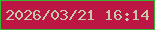 文字の大きさ：3、枠の色：36b634、背景の色：bc1744、文字の色：c7c9a8 無料ブログパーツのブログ時計