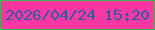 文字の大きさ：2、枠の色：36ba49、背景の色：fc36a2、文字の色：2161a2 無料ブログパーツのブログ時計