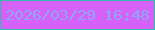 文字の大きさ：2、枠の色：36bbaa、背景の色：d561f9、文字の色：8fa6f5 無料ブログパーツのブログ時計