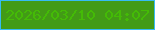 文字の大きさ：1、枠の色：36bbf3、背景の色：429b16、文字の色：44bb06 無料ブログパーツのブログ時計