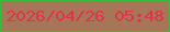 文字の大きさ：4、枠の色：36bd3e、背景の色：a77656、文字の色：df334b 無料ブログパーツのブログ時計