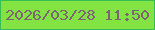 文字の大きさ：4、枠の色：36be53、背景の色：82e342、文字の色：7e6575 無料ブログパーツのブログ時計