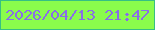 文字の大きさ：3、枠の色：36bf84、背景の色：8afc4c、文字の色：896ee8 無料ブログパーツのブログ時計