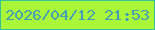 文字の大きさ：1、枠の色：36bf99、背景の色：a9f738、文字の色：439fb4 無料ブログパーツのブログ時計