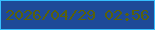 文字の大きさ：2、枠の色：36bffe、背景の色：1e4a98、文字の色：59610a 無料ブログパーツのブログ時計
