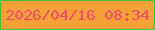 文字の大きさ：3、枠の色：36c23b、背景の色：f4a137、文字の色：ee4d6b 無料ブログパーツのブログ時計